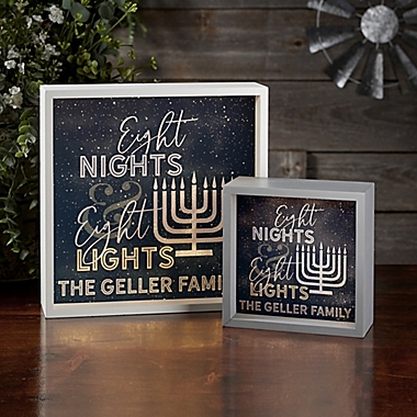 Eight Nights &amp; Eight Lights Personalized LED Light Shadow Box Collection. View a larger version of this product image.