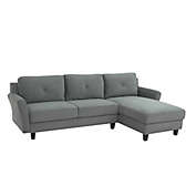 Lifestyle Solutions&reg; Genova Sectional Sofa with Rolled Arms in Dark Grey