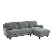 Lifestyle Solutions&reg; Genova Sectional Sofa with Curved Arms in Dark Grey