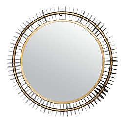 Safavieh Storm 30-Inch Round Mirror in Antique Brass