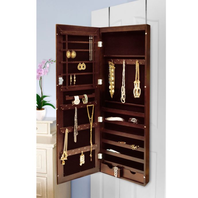 New View Over-the-Door Mirrored Jewelry Armoire | Bed Bath and Beyond ...
