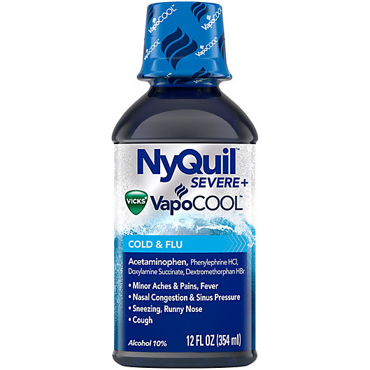 Alternate image 1 for Vicks® Nyquil 12 oz. Severe Vapocool Nightime Cough, Cold and Flu Relief