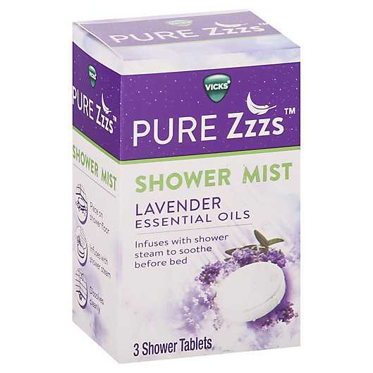 Alternate image 1 for Vicks® Pure Zzzs™ Shower Mist Lavender Essential Oils Shower Tablets (Set of 3)