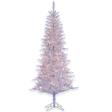 7 ½-Foot Silver Tiffany Artificial Pre-Lit Tinsel Tree. View a larger version of this product image.