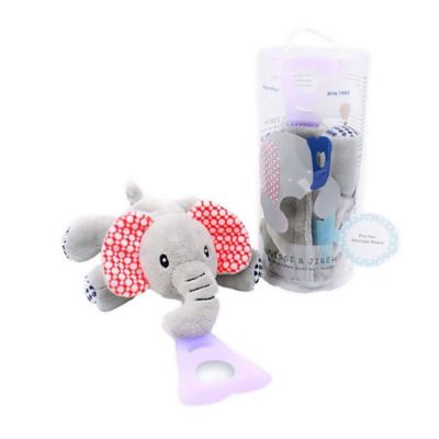 Nissi &amp; Jireh&reg; Elephant 4-in-1 Teething Toy and Detachable Pacifier Holder