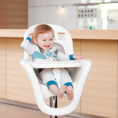 boon® Flair® Pedestal High Chair with Pneumatic Lift in White/Grey ...