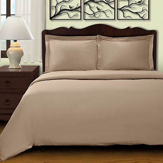 Alternate image 1 for Cochran Solid 2-Piece Twin Duvet Cover Set in Tan