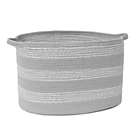 Alternate image 1 for Taylor Madison Designs&reg; Oval Cotton Rope Tote Bins in Grey/White (Set of 2)