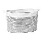 Alternate image 2 for Taylor Madison Designs&reg; Oval Cotton Rope Tote Bins in Grey/White (Set of 2)