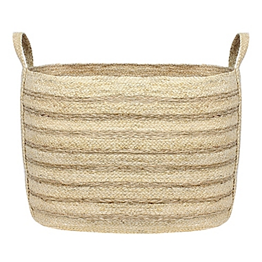 Taylor Madison Designs&reg; Rectangular Natural Braided Maize Basket with Seagrass Stripes. View a larger version of this product image.