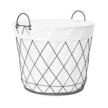 Taylor Madison Designs&reg; Diamond Weave Wire Floor Bin in Gunmetal. View a larger version of this product image.