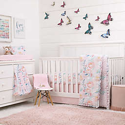 NoJo Watercolor Blossom 8-Piece Floral Crib Bedding Set in Pink