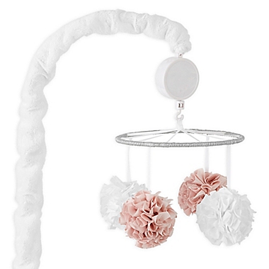Levtex Baby&reg; Heritage Pom Pom Musical Mobile in Blush/Silver/Ivory. View a larger version of this product image.