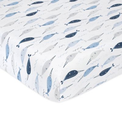blue fitted crib sheet
