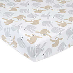 just born® Dream Ombre Sloth Fitted Crib Sheet in Grey