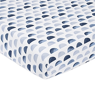 just born&reg; Dream Ombre Moon Fitted Crib Sheet in Blue. View a larger version of this product image.