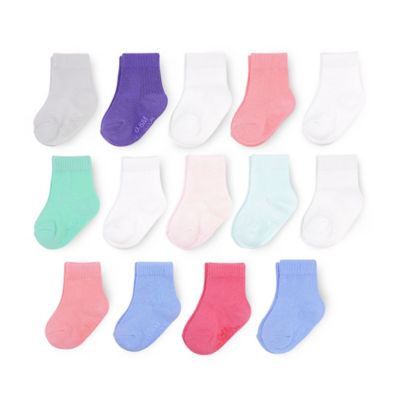 Fruit of the Loom 14-Pack Grow &amp; Fit Flex Zones Stretch Socks in Pink
