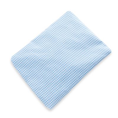 blue gingham crib sheet