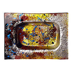 Jasmine Art Glass Paint Splatter Soap Tray