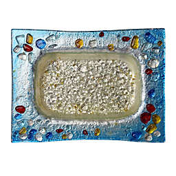 Jasmine Art Glass Sky Pebbles Soap Tray