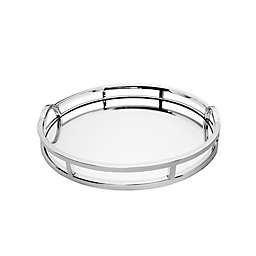 Classic Touch Modern Loop 15-Inch Mirrored Tray in Stainless Steel