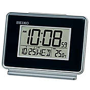 Seiko Digital Bedside Alarm Clock in Black/Silver