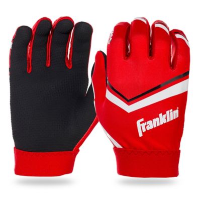 red and black youth football gloves