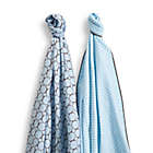 Alternate image 0 for SwaddleDesigns&reg; SwaddleDuo&trade; Modern Duo Blankets in Pastel Blue (Set of 2)