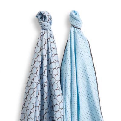 SwaddleDesigns&reg; SwaddleDuo&trade; Modern Duo Blankets in Pastel Blue (Set of 2)