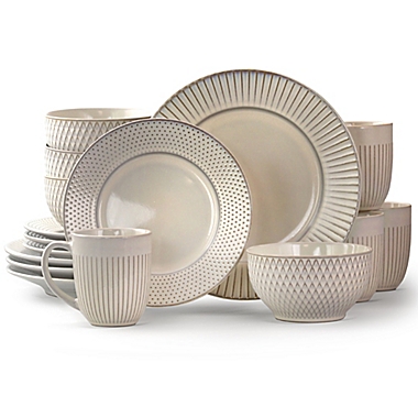 Elama Market Finds 16-Piece Dinnerware Set in White. View a larger version of this product image.