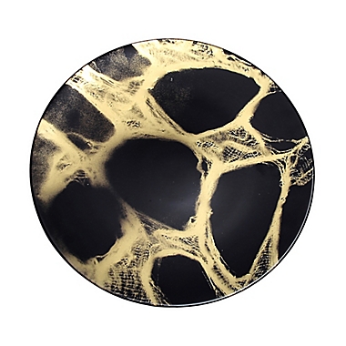 Classic Touch Marbleized Dinner Plates in Black/Gold (Set of 4). View a larger version of this product image.