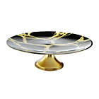 Alternate image 0 for Classic Touch Marbleized Footed Cake Stand in Black/Gold