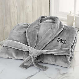 Just For Him Personalized Luxury Fleece Robe in Grey
