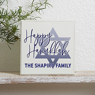 Happy Hanukkah Personalized Shelf Block. View a larger version of this product image.