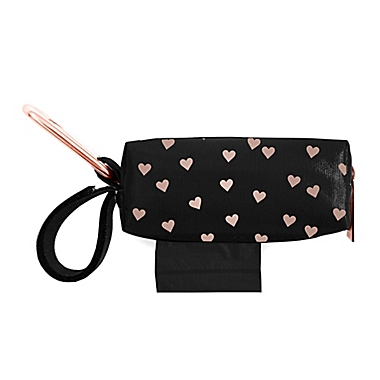 Oh Baby Bags Clip-On Mini Wet Bag Dispenser in Rose Gold Hearts. View a larger version of this product image.