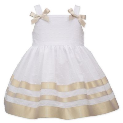 white and gold baby dress