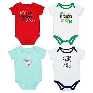 Details about   Baby Starters My First Holiday Bodysuit Pack-Val./St.P/Eas/J.4th Sz 0-3 3-6Mos. 