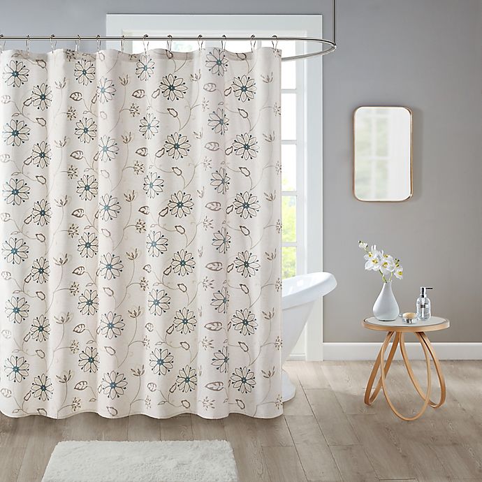 Isabel Shower Curtain Collection in Ivory | Bed Bath and Beyond Canada