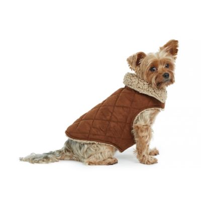 Sherpa Lined Dog Coat in Brown 
