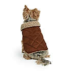Alternate image 1 for Bee &amp; Willow&trade; Faux Suede and Sherpa Lined Extra Small Dog Coat in Brown