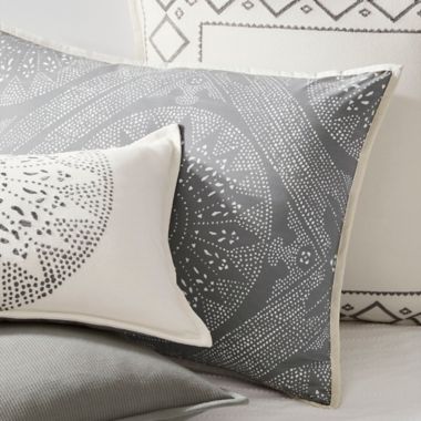 Lauren Ralph Lauren&trade; Luke Oblong Throw Pillow in Cream/Grey. View a larger version of this product image.