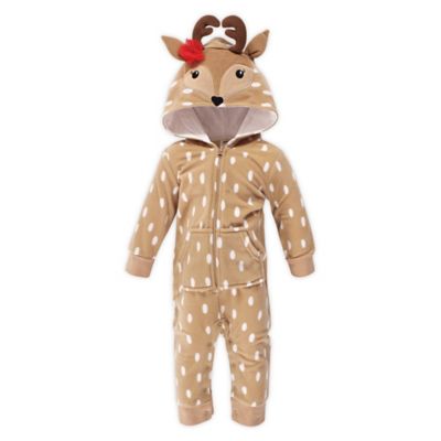 Hudson Baby Fleece Jumpsuit, Girl Reindeer 12-18M