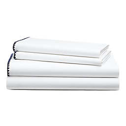 Lauren Ralph Lauren Tessa 200-Thread-Count California King Sheet Set in White/Navy