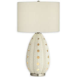 Pacific Coast Lighting® Coastal Table Lamp in White with Woven Grass Shade