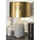Alternate image 1 for nuLoom Concrete, Aluminum, and Iron Table Lamp with Gold-Plated Drum Shade