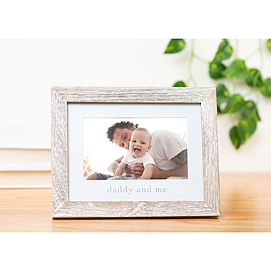 Pearhead&reg; Daddy and Me 4-Inch x 6-Inch Wood Picture Frame in White. View a larger version of this product image.