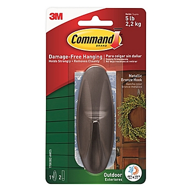 3M Command&trade; Large Outdoor Bronze Hook. View a larger version of this product image.