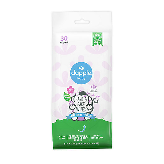 Alternate image 1 for dapple® 30-Count Hint of Lavender Hand and Face Wipes