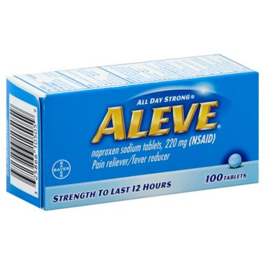 Aleve&reg; 100-Count Pain Reliever/Fever Reducer Tablets. View a larger version of this product image.