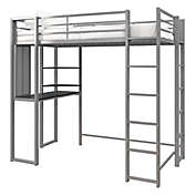 Abode Twin Metal Loft Bed with Desk